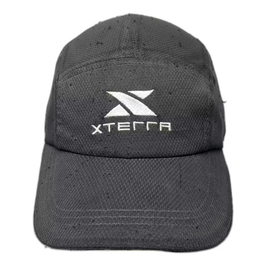 XTERRA 5 Panel Black Hat One Size Strapback Reflective SweatVac Embroidered